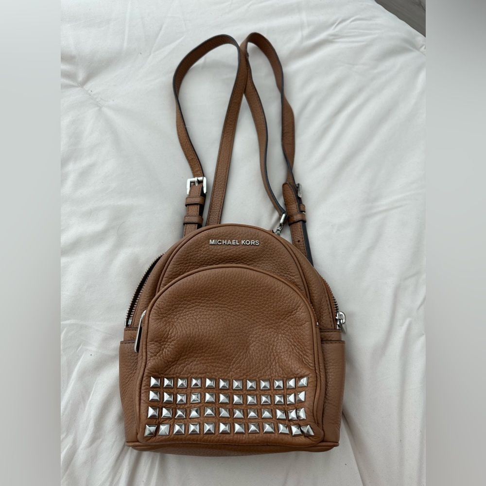 Michael Kors Brown Studded Backpack